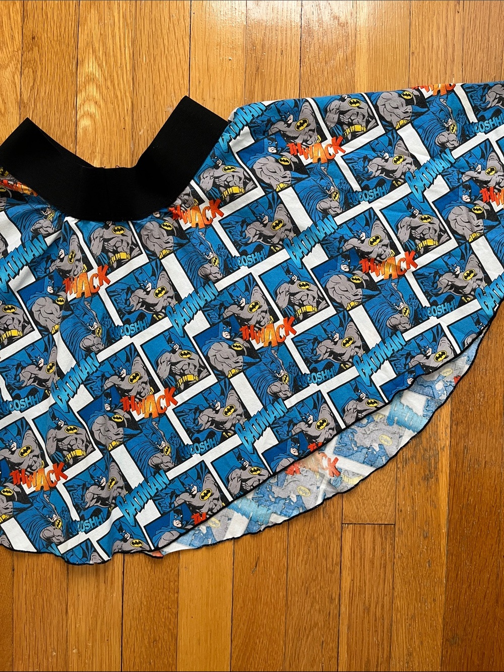 Handsewn DC Comics Batman Mini Skater Flare Circle Skirt 22” Elastic Waist - Picture 5 of 10